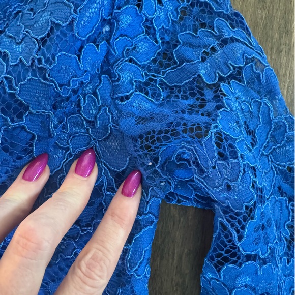 Madison Marcus Blue Lace Dress Sz S - Picture 8 of 8